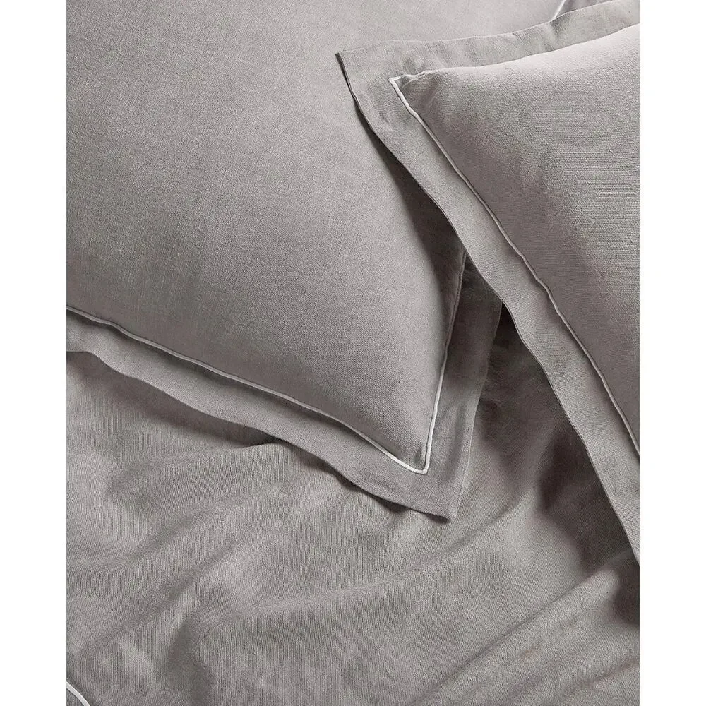 Hotel Collection Linen Full Queen Comforter Set Gray 3 Pc Luxury Bedding NEW